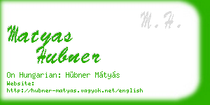 matyas hubner business card