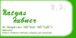 matyas hubner business card
